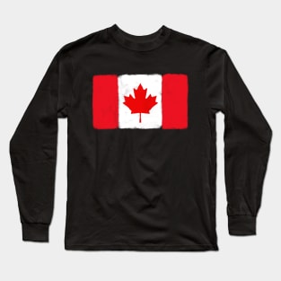 Canada Grunge Flag Long Sleeve T-Shirt